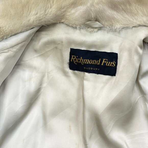 Vintage Mink Fur Coat Off White ivory Women's Large - Picture 7 of 12